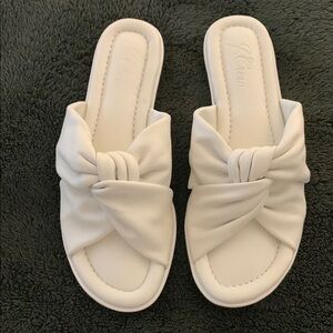 J. Crew Women's White Slide Sandals